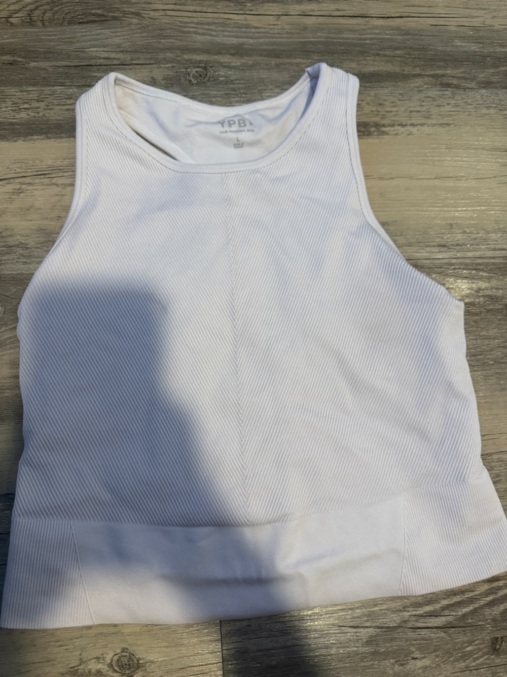YPB White Ribbed Crop Tank Top